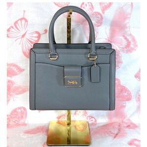 Coach Grace Granite Pebbled Leather Snakeskin Satchel Bag